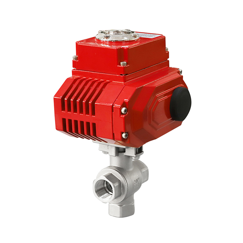 Electric 3-way vertical ball valve