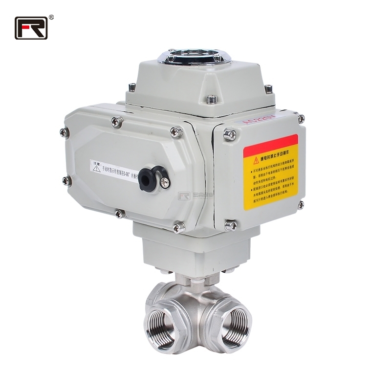 Electric 3-way thread ball valve