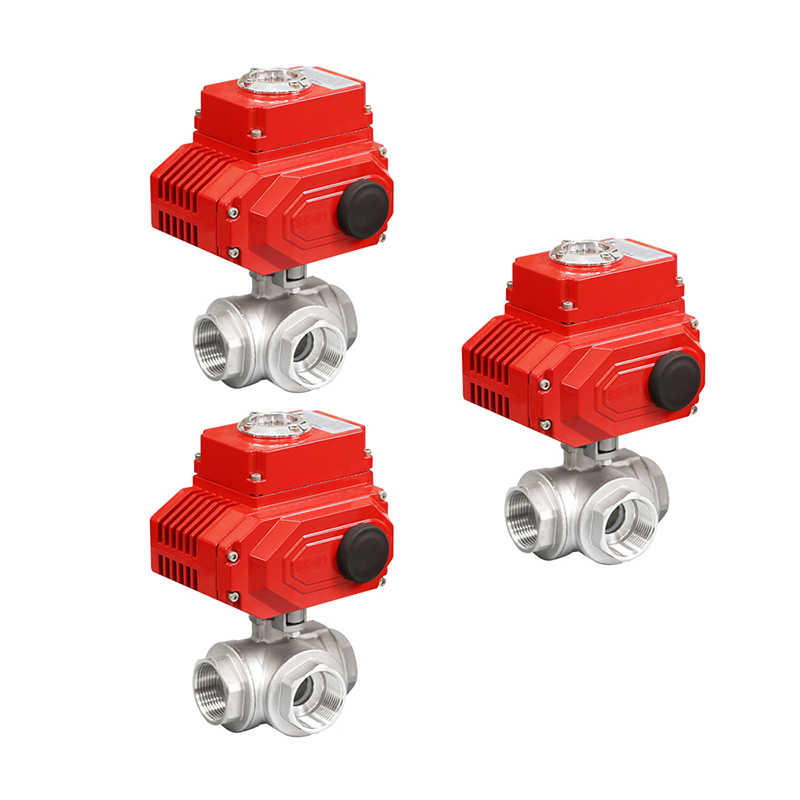 Electric 3-way threaded ball valve