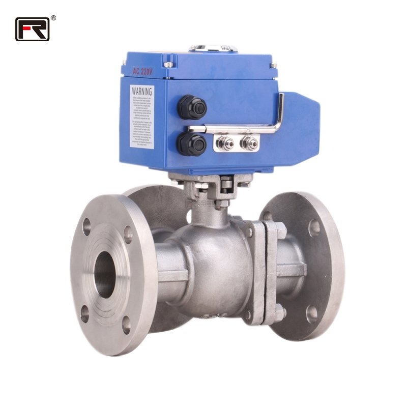 Electric three-way flange ball valve