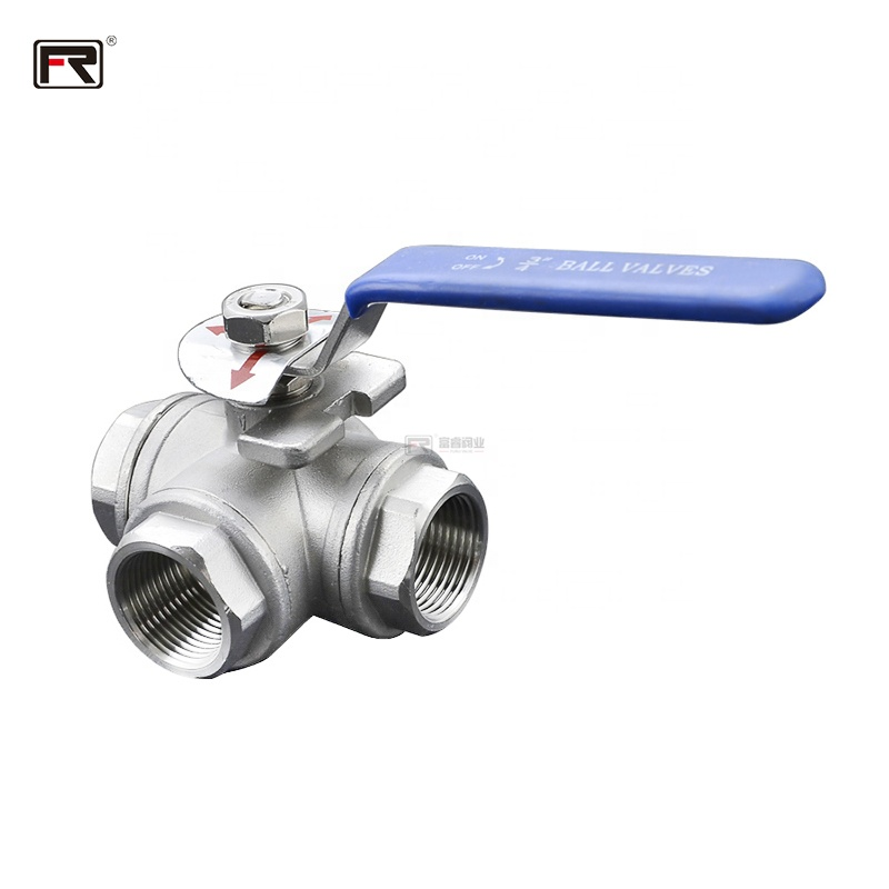 Manual 3-way threaded ball valve