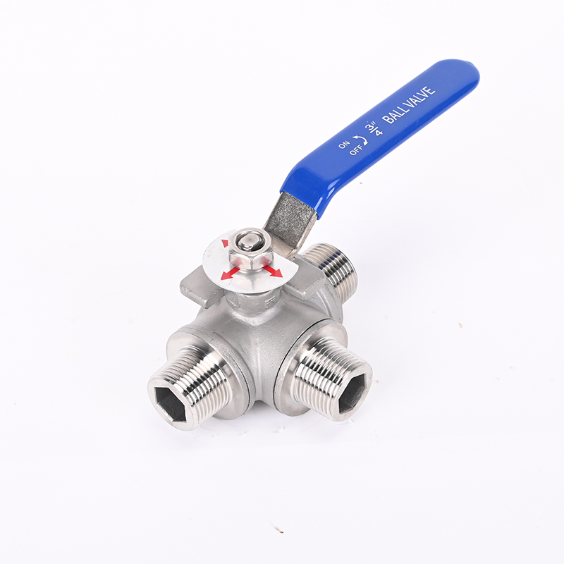 Manual three-way external thread ball valve